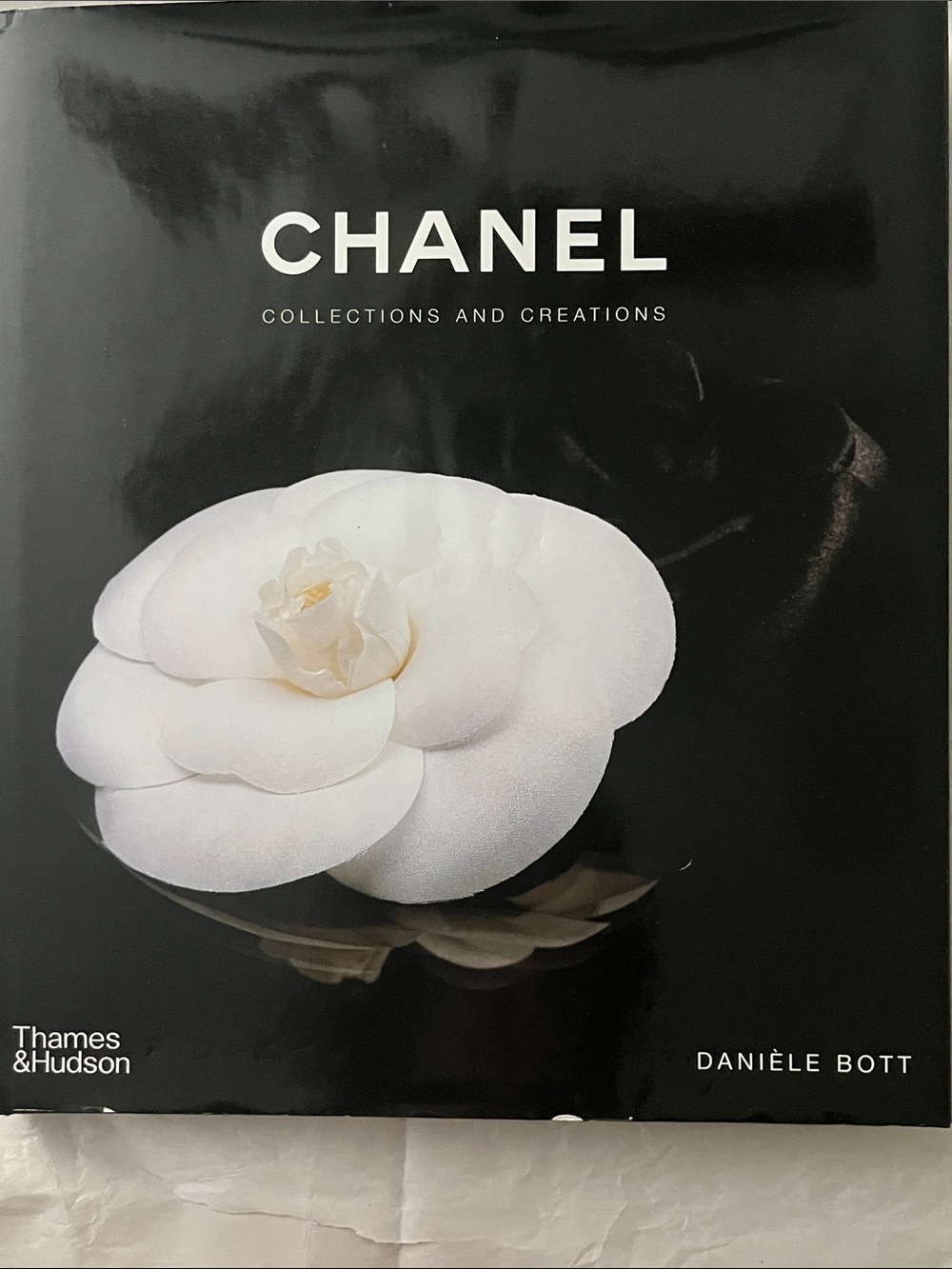 CHANEL Black Cover Book with White Camellia